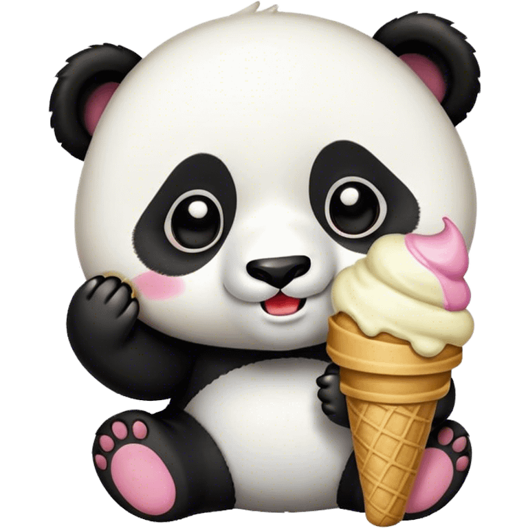 Panda eating ice cream emoji