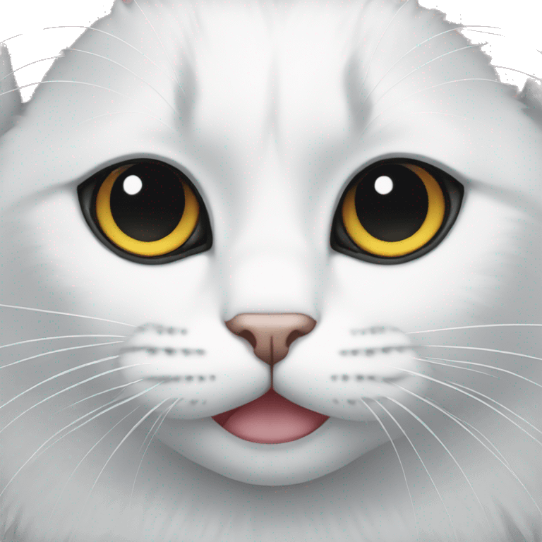 White cat with black eyes emoji emoji