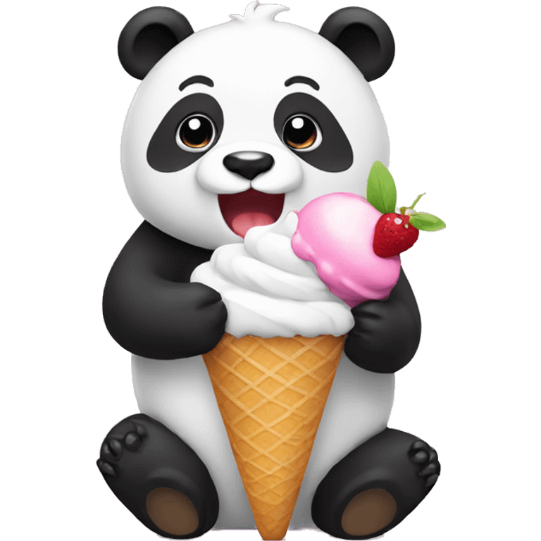 Panda eating ice cream emoji