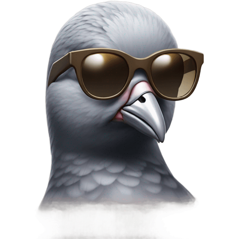 A pigeon with sunglasses on  emoji