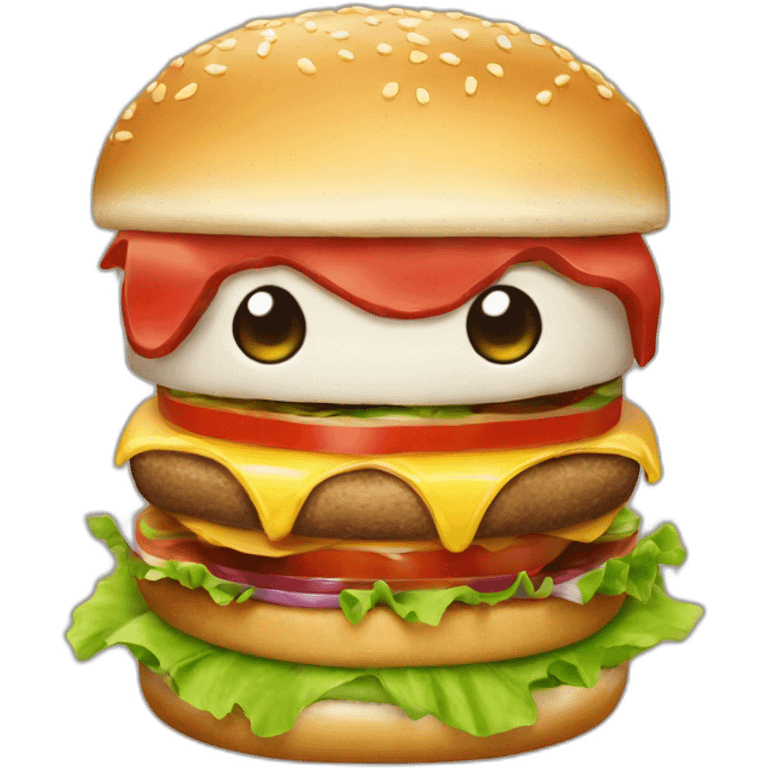 Shizu comiendo hamburguesa emoji