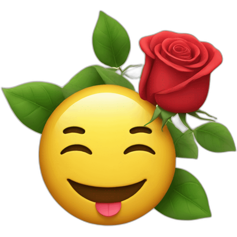 wink smiley and red rose emoji