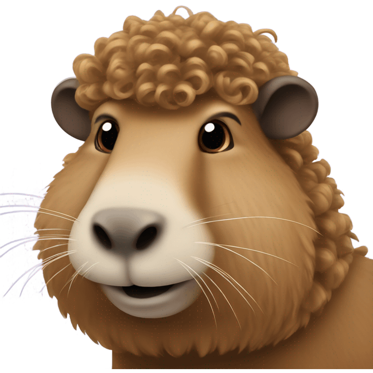 Capybara with curly hair and called Diego emoji