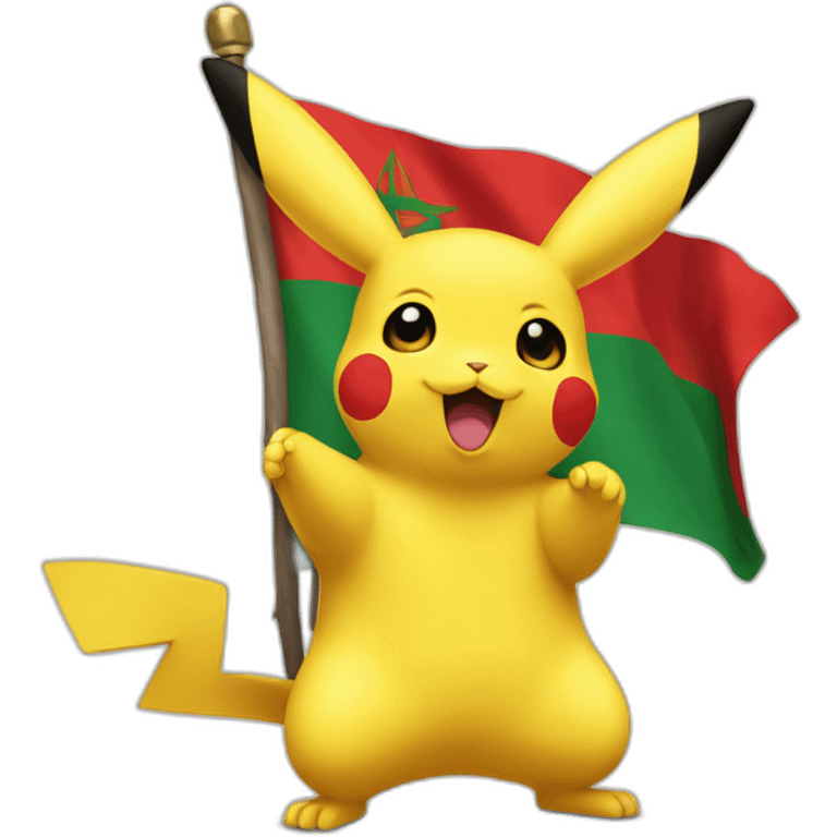 pikatchu HOLDING MOROCCO FLAG emoji