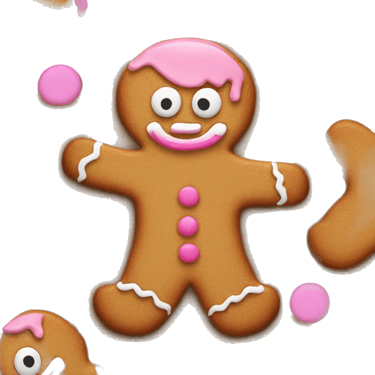 gingerbread man with pink features emoji