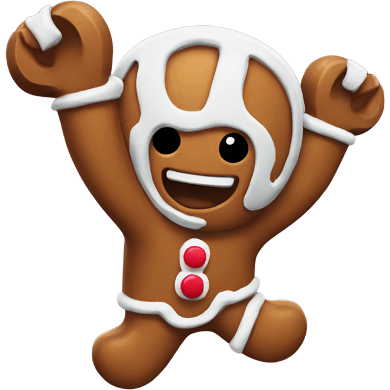 Gingerbread man playing Fortnite emoji