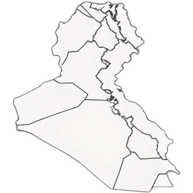 Iraq outline of map back and white emoji