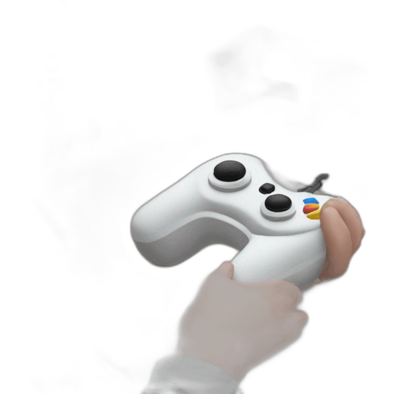 Student with gamepad playing game on macbook emoji