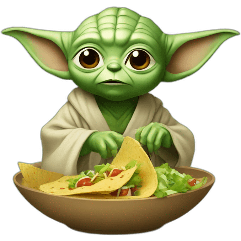 Yoda qui mange des tacos emoji