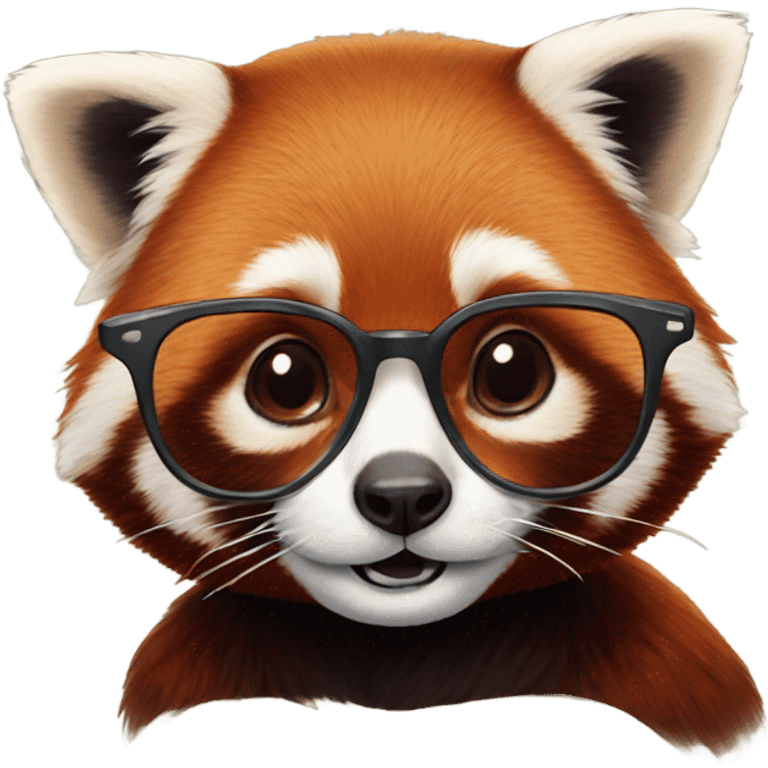 Red panda with glasses emoji