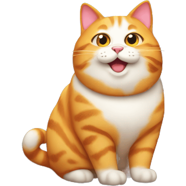 Fat orange cat celebrating christmas emoji