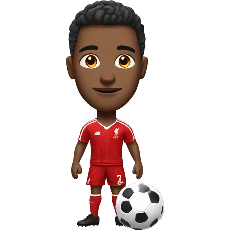 Soccer player wearing Liverpool jersey emoji