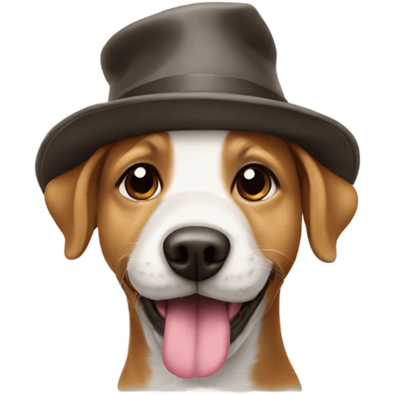 dog in hat with out tongue  emoji