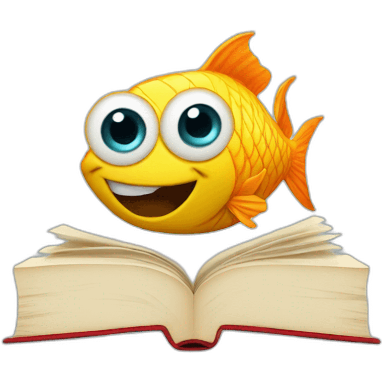 fish reading a boook emoji