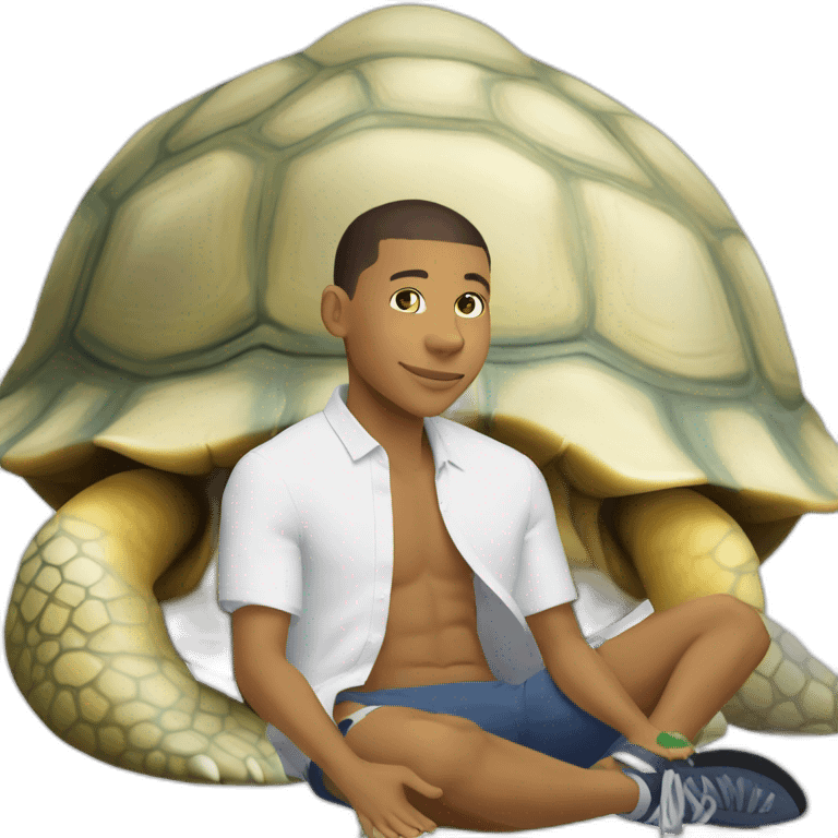 Kilian mbappe qui caresse une tortue emoji