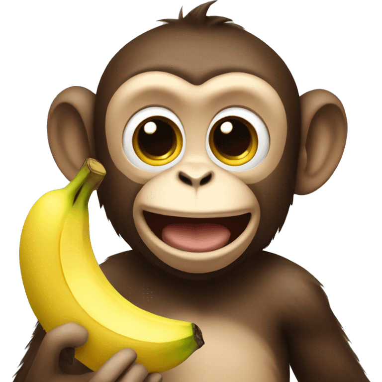 Monkey with banana  emoji