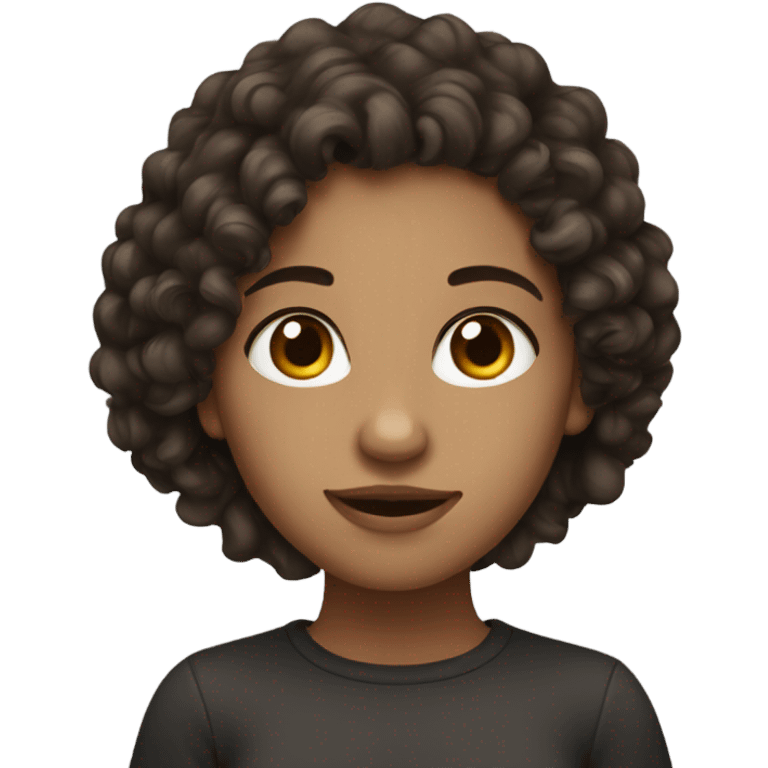 pretty girl with curly dark brown hair  emoji