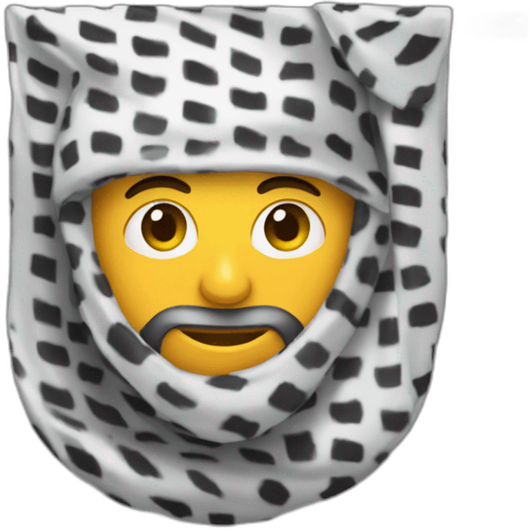 Man with keffiyeh in a hanglider emoji