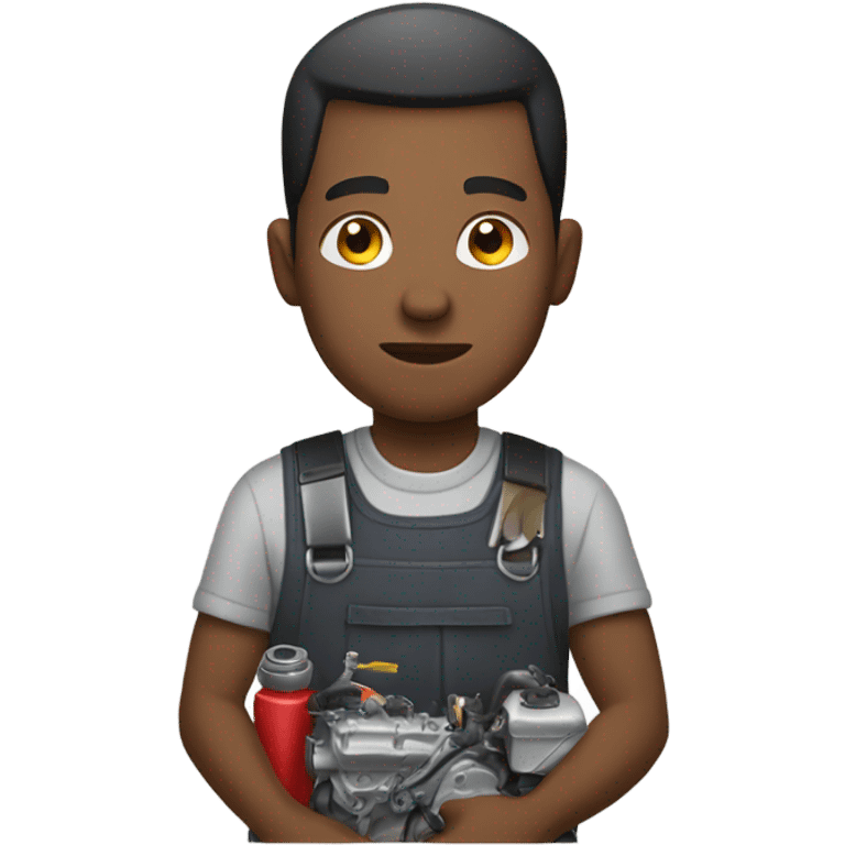 African american man, working on car emoji