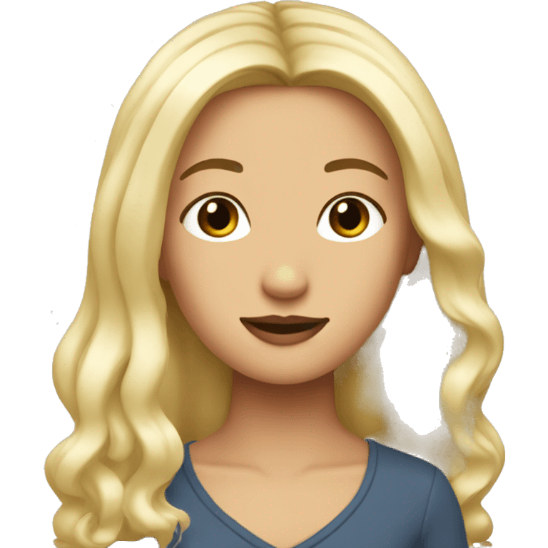 El Fanning with blonde hair and dark regrown roots emoji