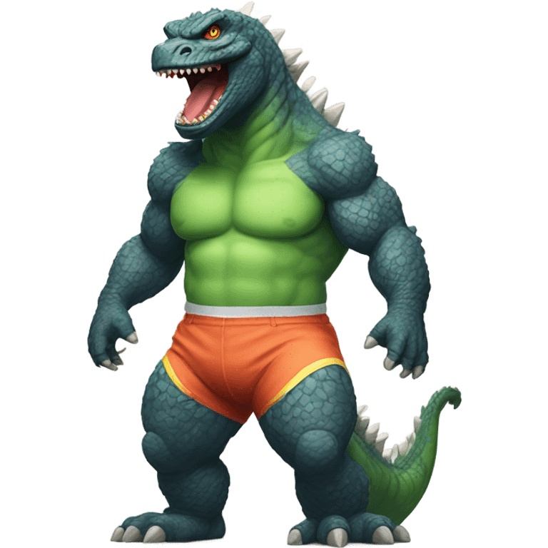 Godzilla with shorts  emoji