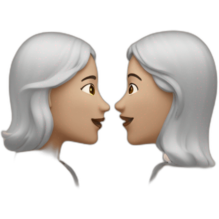 Deux personnes se font des bisous emoji