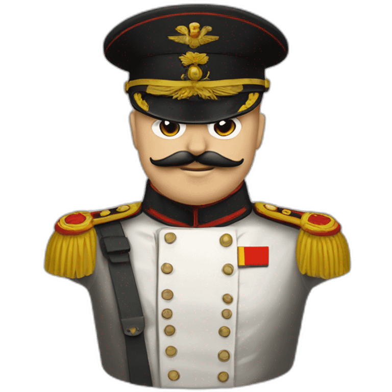 Bonhomme avec une petite moustache des cheveux noir et un uniforme militaire allemand et un brassard emoji