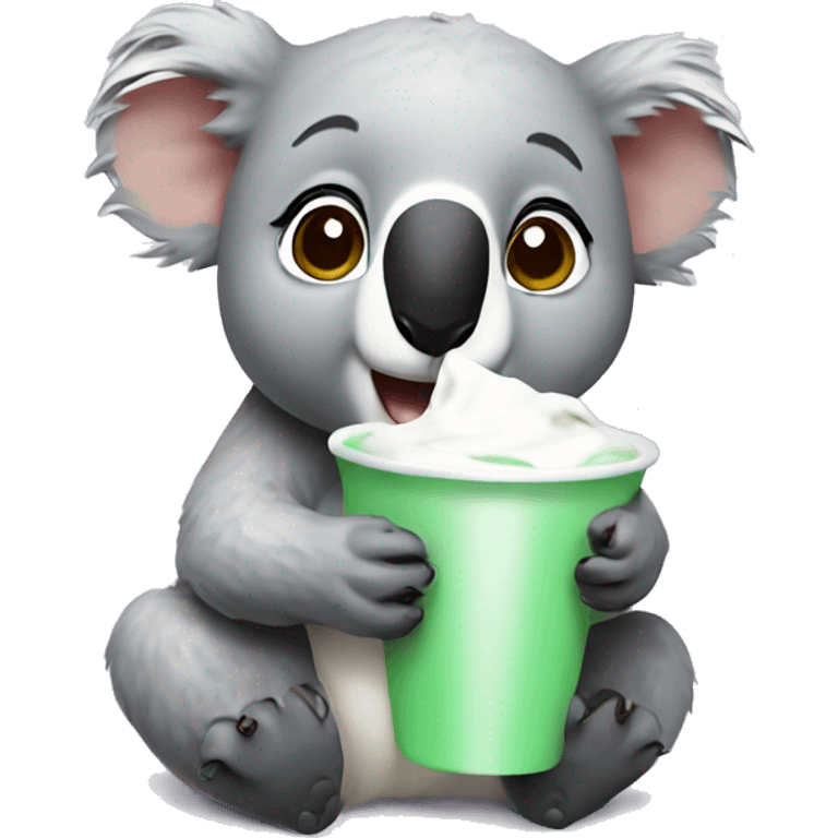 Koala eating yogurt emoji