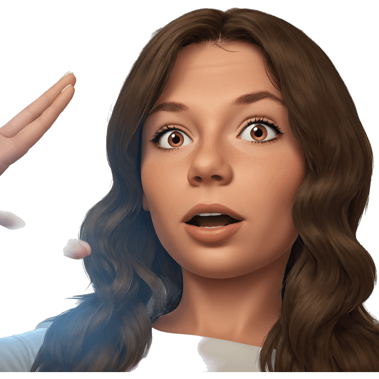 realistic portrait of brown-haired girl emoji