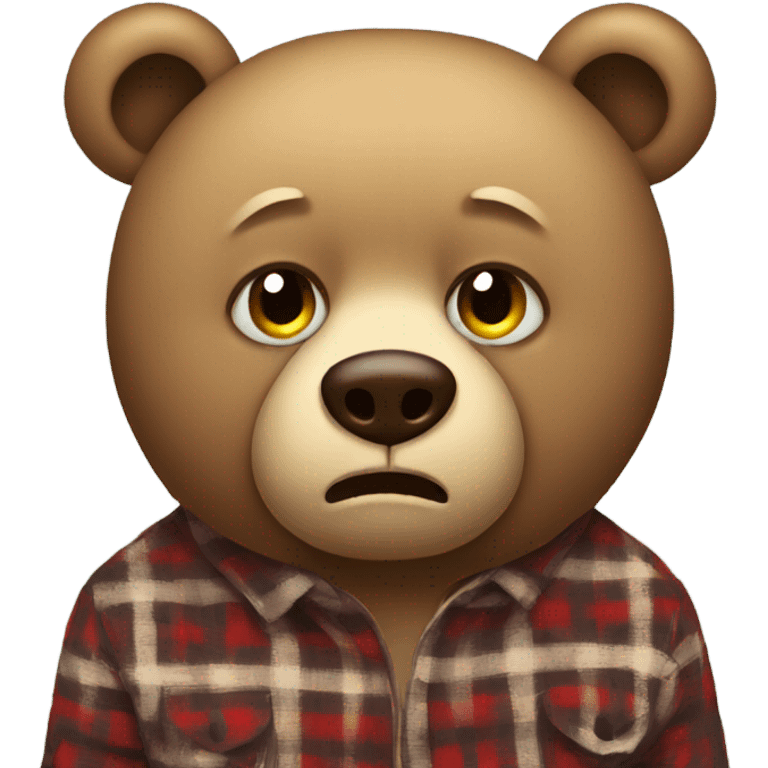 Sad bear in a plaid  emoji