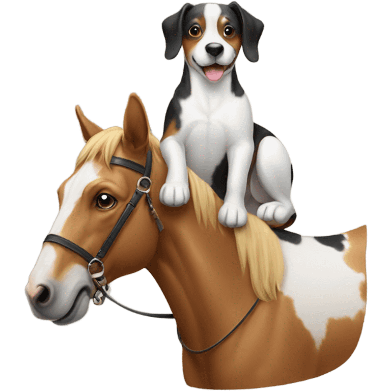 dog riding a horse emoji