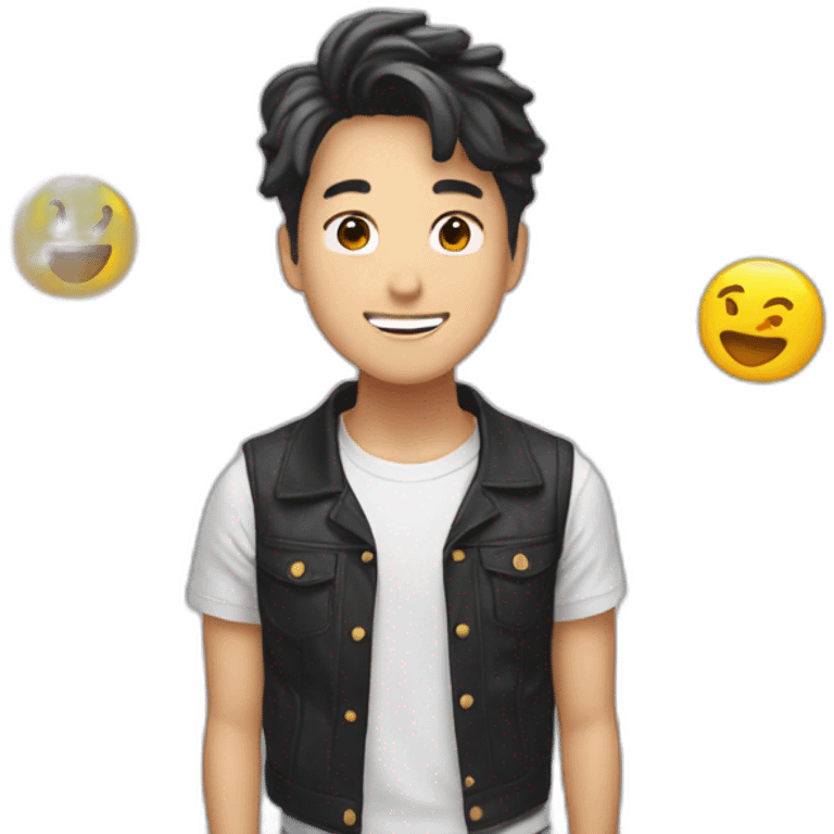 BTS 7 member kpop group at butter video clip  emoji