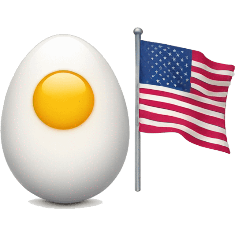 An egg-shaped egg with a smiling face and a flag that says "Lunch App" emoji