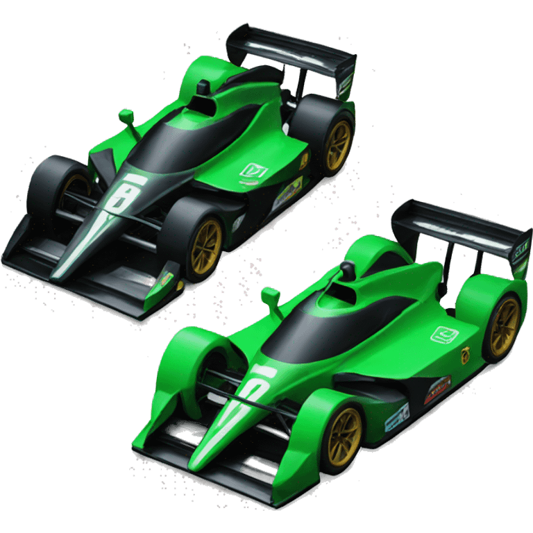 Black and green racecar  emoji