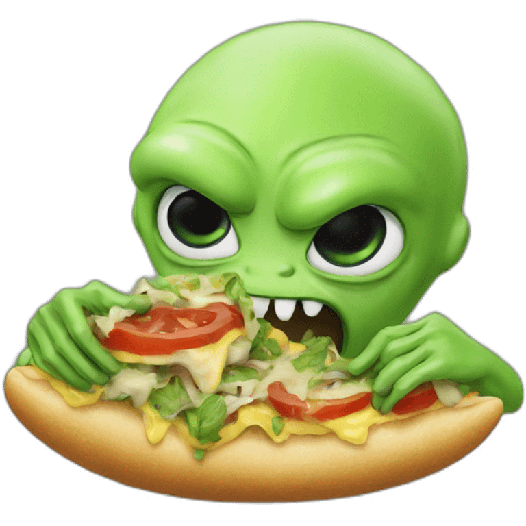 Alien eating humans emoji