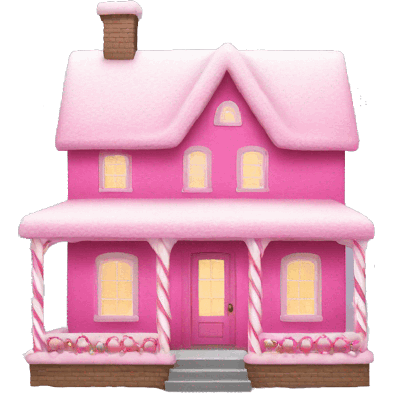 pink christmas house  emoji