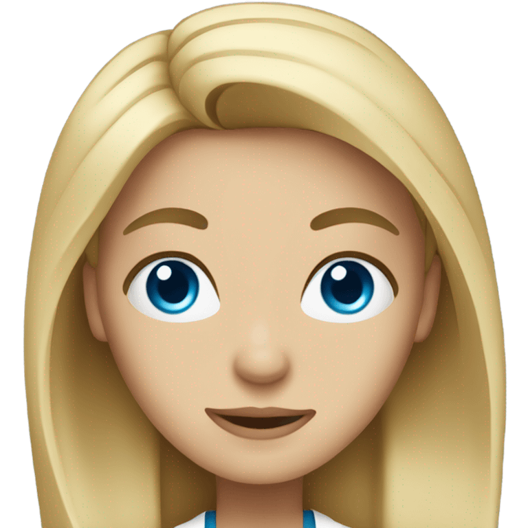 A blonde doctor with blue eyes and long hair emoji