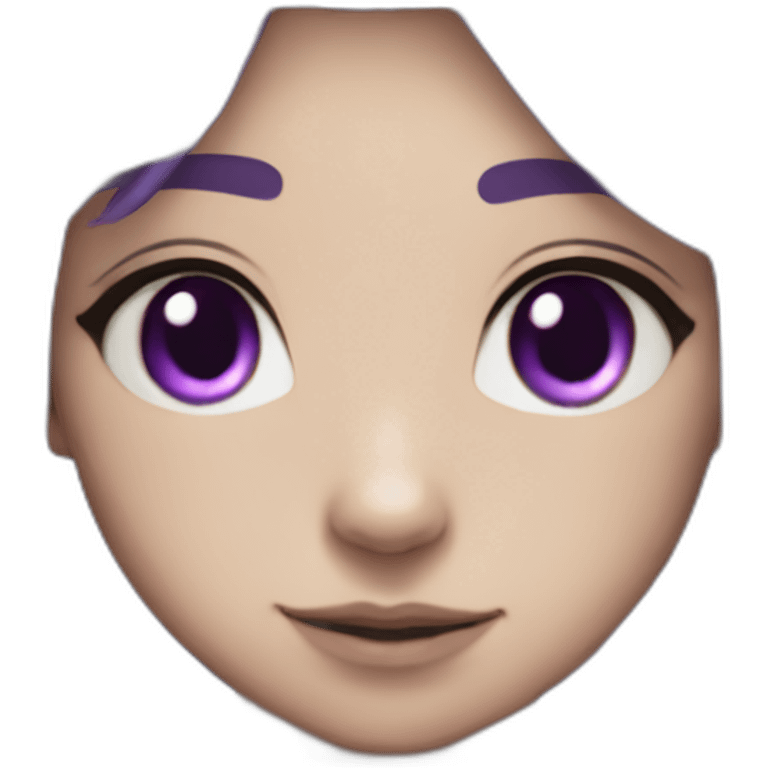 Anime mech pilot girl in a bob with purple hair gray eyes white pilot suit and cat ears emoji