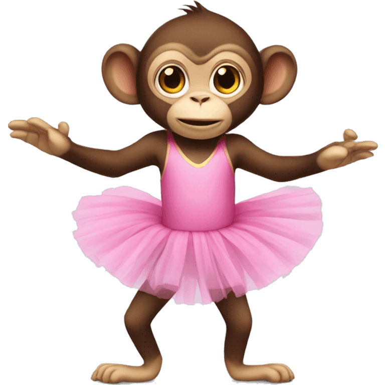 Monkey wearing pink tutu emoji