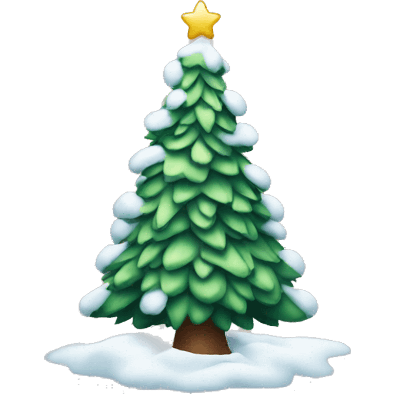 christmas tree with snow emoji