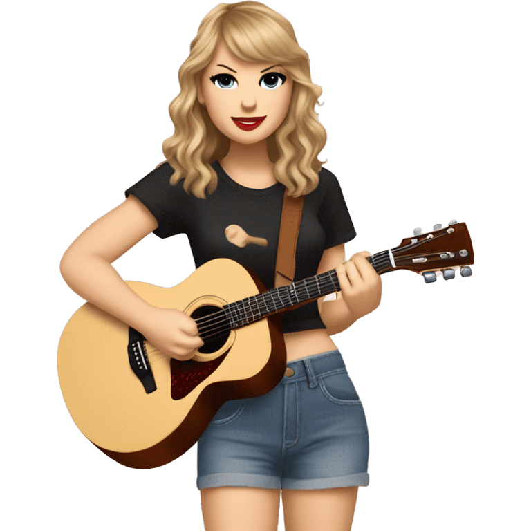 Taylor Swift holding a guitTaylor Swift holding a guitar. emoji