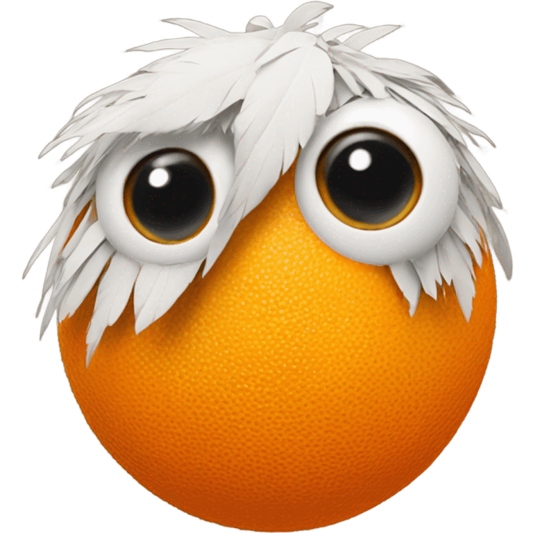 An orange with the features of a bird  emoji