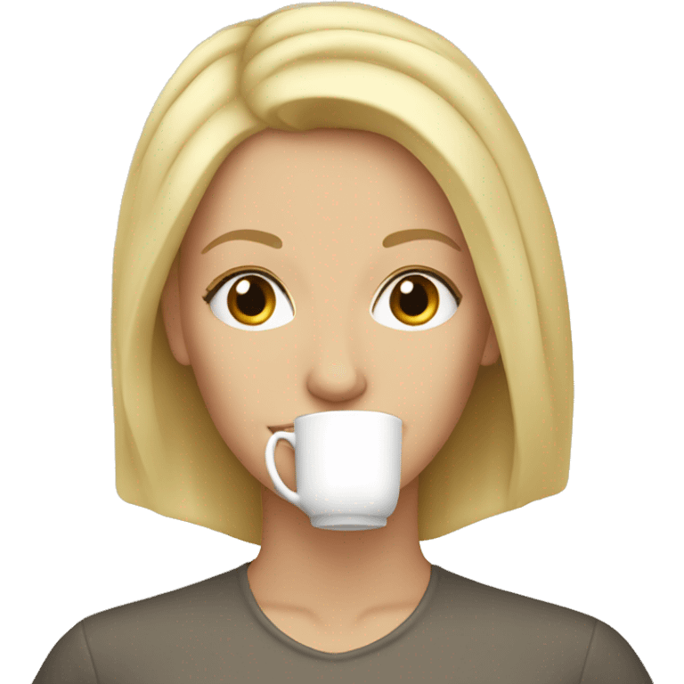 mid 30s white woman blond hair drinkin tea emoji