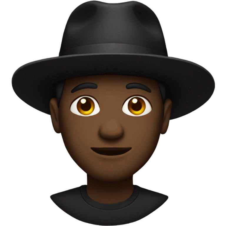 black hat portrait emoji