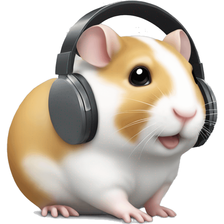 Hamster wearing white headphones  emoji