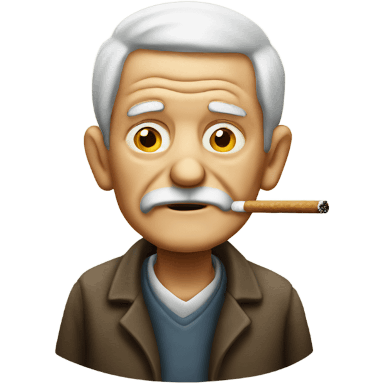 Old man smoking  emoji