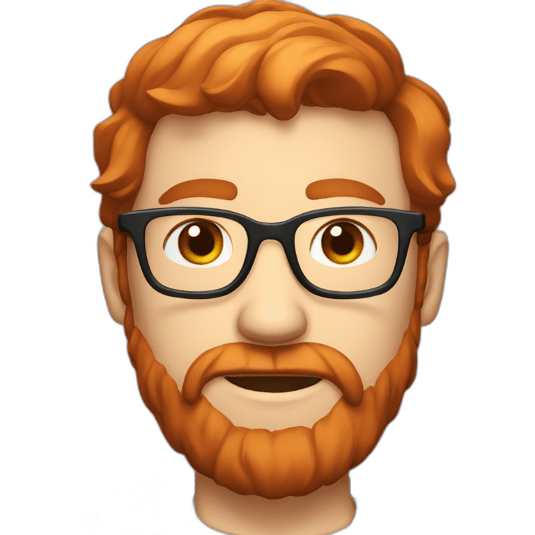 A red-haired guy with glasses and a beard emoji