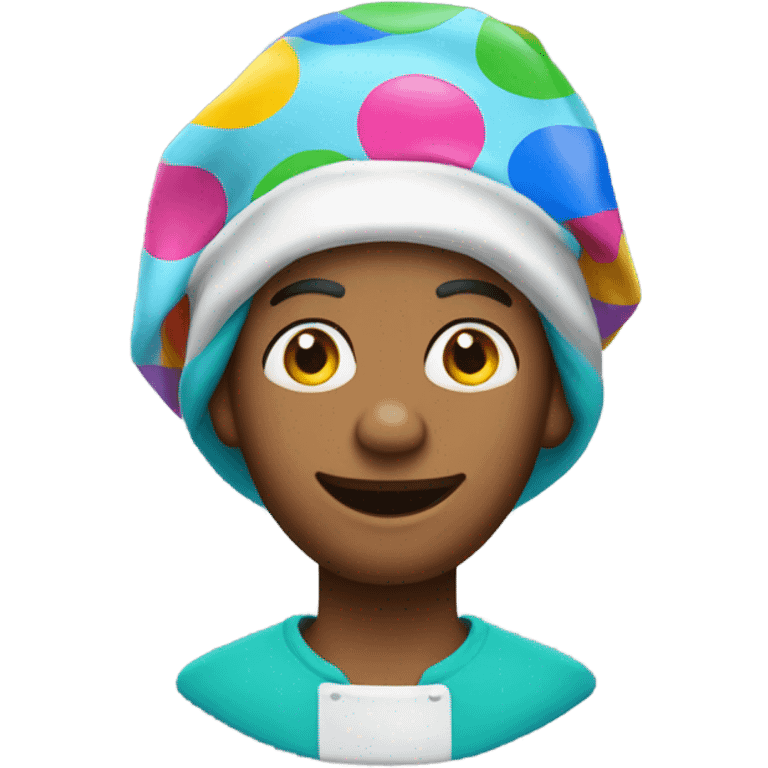 Clown wearing scrub cap emoji