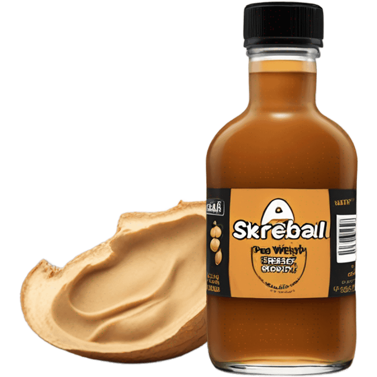 Bottle of skrewball peanut butter whiskey  emoji