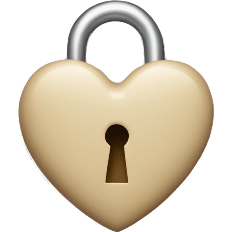 Closed beige lock heart emoji